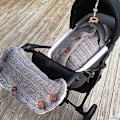 Miniatyrbild 6 av 7: Babysockså stickad babysvadd filt swaddle barnvagn sovsäck