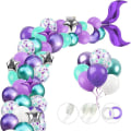 Pikkukuva 1 / 7: Merenneitopyrstö-ilmapallokranssi, violetti lateksirusetti
