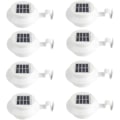 Miniatyrbilde 1 av 5: Pakke med hvite solcelledrevne vegglamper for takrenne, sti, trapper, spotlight for tak, uteplass, hage, gårdsplass
