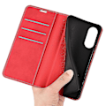 Miniatyrbild 4 av 5: För Oppo A58 5g Full Protection Phone Case Pu Läder Magnetisk Auto-absorberad Hud-touch Feeling Flip Wallet Cover Stativ