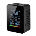 Miniatyrbillede 1 af 5: Multifunktionel 5-i-1 CO2 Digital Måler Temperatur Fugtighedsmåler Kuldioxid TVOC HCHO Detektor Luftkvalitetsmonitor