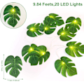 Miniatyrbillede 4 af 4: LED Lyskæde 2 m Blade Lys Dekoration 10 LED Lyskæde med Grønne Blade