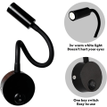 Miniatyrbillede 3 af 5: Stykker Sort Væg Læselampe 3W, Fleksibel Justerbar Hals Væglampe Aluminium Skrivebordslampe, Sengelampe med Afbryder LED Øjenpleje