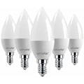 Miniatyrbilde 1 av 4: Led-pære E14-lampe, varm hvit 3000k, C37 Led 5w, strålevinkel 120, pakke med 6