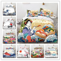 Miniatyrbild 2 av 2: Fsh08# 3D Hemtextil Sängkläder Ukiyo-e-serie Geisha Japansk Täckeöverdrag Sänglakan Tredelad Set