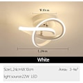Miniatyrbilde 5 av 5: LED Ganglys Armatur Moderne Personlighet Ringer Design Lysekrone Taklampe for Stue Soverom Svart og Hvit Varm Lys 22W (Hvit)