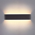 Miniatyrbild 1 av 3: 14W LED-vägglampa inomhus 40 cm varmvit vägglampa, enkel borstad svart design för sovrum vardagsrum badrum