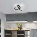 Miniatyrbilde 2 av 5: LED-lysekroner, moderne LED-taklampe 22W 2500Lm, svart lysekrone for soverom stue gang, diameter 26 cm, kaldt hvitt lys 6500K