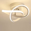 Miniatyrbilde 1 av 5: LED Ganglys Armatur Moderne Personlighet Ringer Design Lysekrone Taklampe for Stue Soverom Svart og Hvit Varm Lys 22W (Hvit)