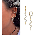 Miniatyrbilde 3 av 4: Kvinner Gull Øredobber Clam Shell Hul Stjerne Kors Lynlås Pigg Dangle Dråpe 14k Gullfylt Tiny Boho Strand Enkelt Delikat Håndlaget Hypoallerge