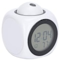 Miniatyrbild 3 av 3: LCD-klocka, bakgrundsbelysning, röstaktiverad, tyst snooze-väckarklocka, vit