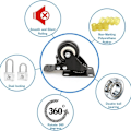 Miniatyrbilde 8 av 8: 4 stk strandstolhjul, 360 graders hjul, transporthjul, doble hjul