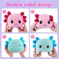 Miniatyrbild 4 av 6: Vändbar sköldpaddsgosedjur, vändbar humörfylld plyschdjur rosa-blå axolotl