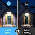 Miniatyrbillede 4 af 5: LED Solcelle Spotlys, 70 LED 3 Hoved Udendørs Lys Bevægelsessensor, Lumens Udendørs Solcelle Spotlys, IP67 Varm Gul Udendørs Solcelle Lys Have, Indgang