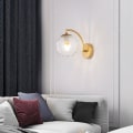 Miniatyrbillede 1 af 5: Væglampe med pære, belysningsvæglampe, væglampe med glasskærm, indendørs gyldne vægsconces til soveværelse, stue, gang, hotel, guld 2