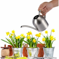 Miniatyrbillede 4 af 5: Rustfrit stålvandkande 1000 ml Blomsterstøvningskande Metalvandkande til indendørs planter Havevandkande Blomsterstøvningskande Sølv
