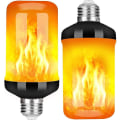 Miniatyrbillede 1 af 5: Flammepære, E27 5w LED-flammeeffekt pære, med 4 lystilstande, indendørs og udendørs dekoration
