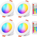 Miniatyrbilde 1 av 5: 10W RGB dimbar varmhvit LED-downlight (sett med 4)