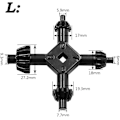 Miniatyrbild 5 av 5: 2-pack multifunktionschucknyckel i hållbart kolstål, chucknyckel för elektrisk borr, svart