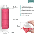 Miniatyrbillede 2 af 8: Sammenklappelig Vandflaske BPA-fri Silikone Lækagesikker Pink