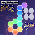 Miniatyrbild 5 av 5: Hexagonala RGB-lampor med intelligent styrning och musiksynkronisering, spelstämningsljus, bakgrundsbelysning för väggar, sovrumsljus, spelbelysning