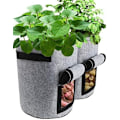 Miniatyrbillede 1 af 5: Plantevækstposer, 2 pakker 7 gallon grøntsagsvækstposer Plantepose Stofpotte Plantekasse til hjemmet, kartofler, tomater, gulerødder (grå)