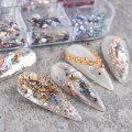 Pikkukuva 4 / 5: Kynsien glitter, kynsien koristelu DIY-taidepaljetit sekoitettu glitter A-malleja, 6 laatikkoa