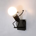 Miniatyrbillede 2 af 2: Robot væglampe, kreativ lille jernmand væglampe, retro tegneserie væglamper, til bar soveværelse køkken restaurant cafe korridor