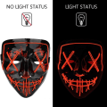 Pikkukuva 2 / 5: Yksivärinen LED-kauhunaamio, Halloween-naamio, Purge 3X-valotehosteilla, ohjaus