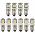 Miniatyrbild 1 av 5: Förpackning med 10 E10 9V kallvita 5 SMD 0,5W LED-lampor (kallvit, 9V)