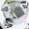 Miniatyrbillede 5 af 5: PCS Toiletbørste Antibakteriel Silikone Toiletbørste Toiletsæt Langskaftet Toiletbørste med Hurtig Tørre Besværgelse til Badeværelse Toilet (Hvid)