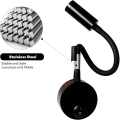 Miniatyrbillede 2 af 5: Stykker Sort Væg Læselampe 3W, Fleksibel Justerbar Hals Væglampe Aluminium Skrivebordslampe, Sengelampe med Afbryder LED Øjenpleje