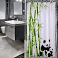 Miniatyrbilde 1 av 3: Vanntett, vaskbar og muggbestandig dusjforheng for bad - med 12 kroker, polyester, panda, 90X180cm