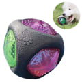 Miniatyrbillede 2 af 8: Hunde legetøjsbold med LED-lys og squeaker, hundebold sort