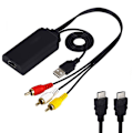 Miniatyrbild 2 av 8: HDMI till RCA-kabel, HDMI till RCA-omvandlare, AV 3RCA CVBS Komposit till 1080P