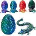 Miniatyrbilde 5 av 5: 3D-trykt drage i egg, fullt ledddrage krystalldrage med drageegg, hjemmekontorinnredning  --(WR)