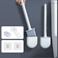 Miniatyrbillede 1 af 5: PCS Toiletbørste Antibakteriel Silikone Toiletbørste Toiletsæt Langskaftet Toiletbørste med Hurtig Tørre Besværgelse til Badeværelse Toilet (Hvid)