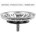 Miniatyrbillede 3 af 5: 2 stk. vaskefilter/vaskepropper til køkken/badeværelse, 84 mm diameter med kuglespids, rustfrit stål