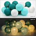 Miniatyrbild 5 av 5: Bomullsboll Ljusgirlang - 3M 20 LED-Strängljus - Bärbar LED-Ljusgirlang för inomhus