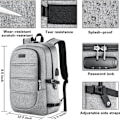 Miniatyrbild 3 av 5: Laptop-ryggsäck för män med USB-laddningsport, ryggsäck för kvinnor, stöldskyddad ryggsäck