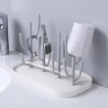 Miniatyrbilde 3 av 5: Plassbesparende arbeidsbenk for tørkestativ for babyflasker, babygrå