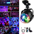 Miniatyrbilde 3 av 5: Scenelys, 5 farger, diskokule med fjernkontroll, 7 RGB LED-lys med fjernkontroll