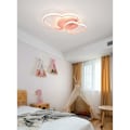 Pikkukuva 4 / 5: Moderni himmennettävä LED-kattovalaisin kaukosäätimellä, silikaa ja alumiinia, olohuoneeseen, ruokasaliin, toimistoon, L50 W45 H8cm, vaaleanpunainen