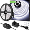 Miniatyrbillede 1 af 5: 5M LED 1200LM Cool White Dimbar, 12V 6000K 300LEDs 2835, Selvklæbende LED-strimmel