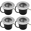 Pikkukuva 1 / 5: Maahan upotetut valot, lämmin valkoinen LED-upotettu maisemavalaisin lattiavalaisin puutarhaan, ulkovalaistus --- IP68 AC85-265V (4 kpl, 3 W)