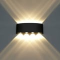 Miniatyrbillede 1 af 4: Moderne LED-væglampe i aluminium til indendørs brug, 8W, sort LED-væglampe til soveværelse, hjemmets korridor, stue (varm hvid)