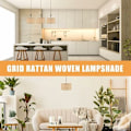 Miniatyrbild 5 av 5: Wicker Rattan Lampskärm Kandelaber Vävd Lampskärm Taklampa Kåpor Klämma på Glödlampa Lampskärm för Bord Vägg Tak Golvlampa