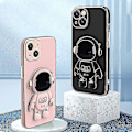 Miniatyrbild 1 av 2: Astronaut hopfällbart stativfodral för Iphone 13 Pro Max 11 12 Xr X Xs 7 8 Telefonskydd