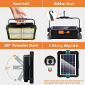 Miniatyrbillede 5 af 5: Genopladelig LED-projektør 336 LED'er/ 100 W/ solpanel/ 4 lystilstande/ 12000