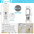 Pikkukuva 2 / 5: Syksyn kampanja, G9 Led-lamppu, G9 Led 220v Luonnonvalkoinen 3000k 3w Halogeenilamppu Vastaava 30w Halogeenilamppu 8 kpl